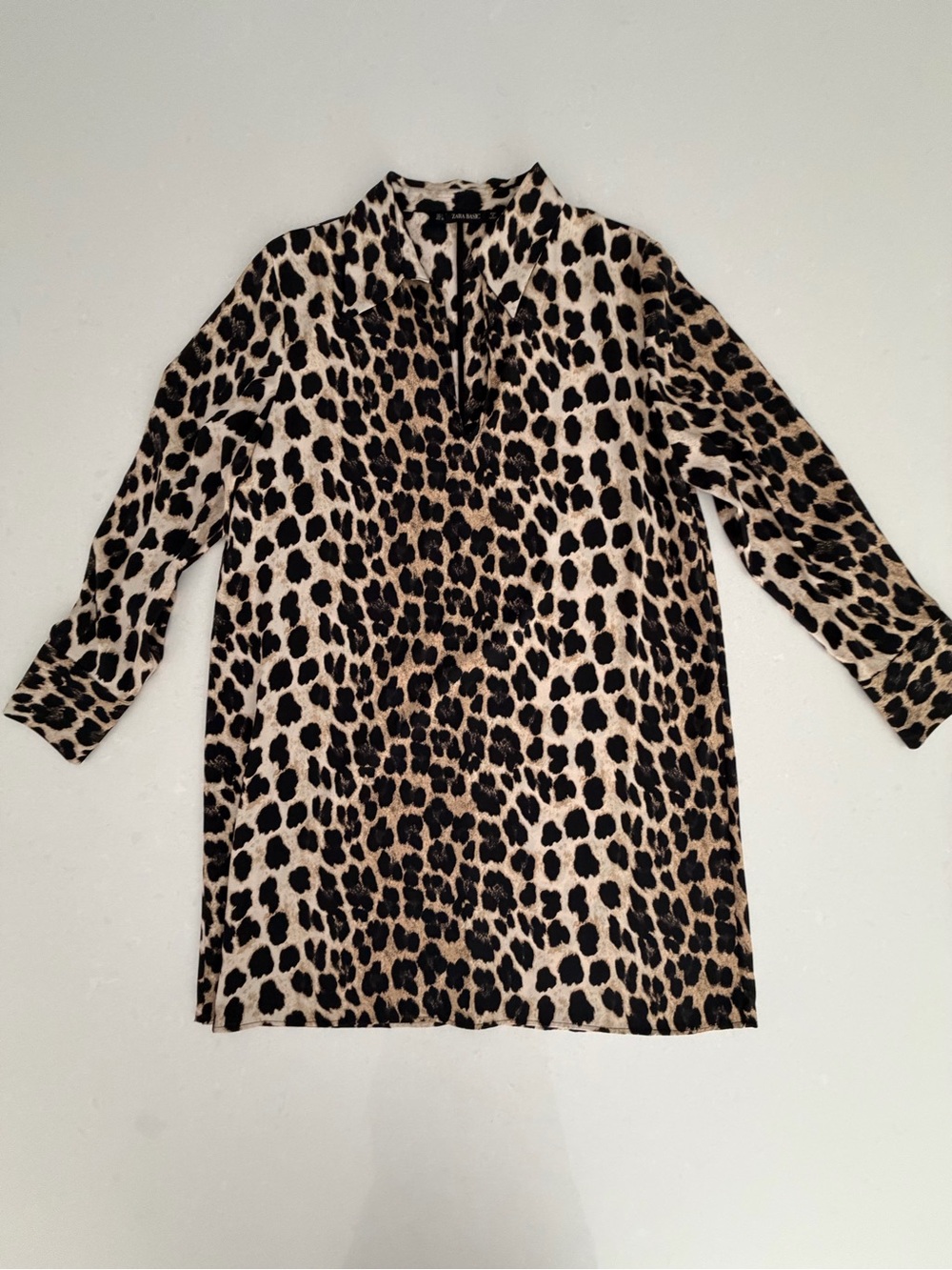 Zara Basic Leopard Print Tunic Dress